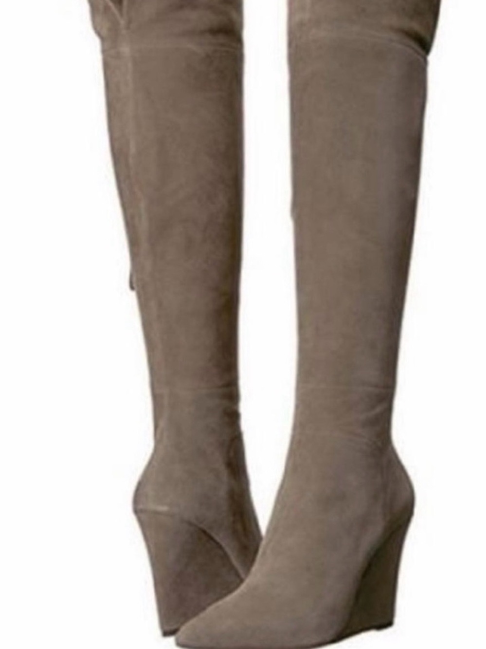 Pour La Victoire Grey suede Serra Over Knee Boots 8